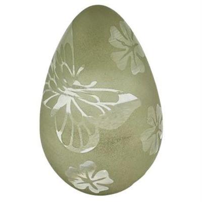 Flowers And Butterfly Frosted Art Glass Paperweight