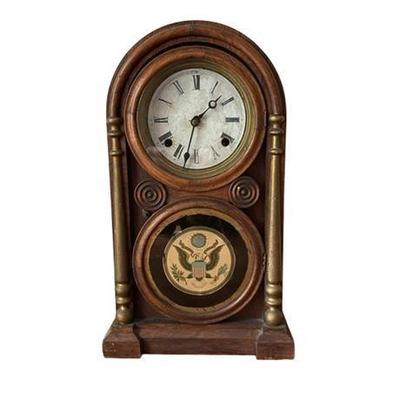 Ingraham Eight and One Day Brass Mantel Clock Late 19th C.