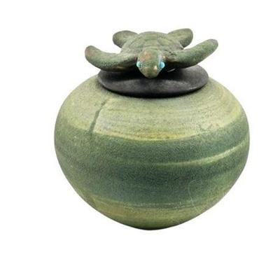 Jeremy Diller's Raku Sea Turtle Covered Vessel