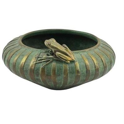 Pozycinski Studios Bronze Frog Bowl