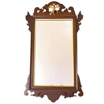 Chippendale Fretwork Mahogany Mirror with Gilt Phoenix
