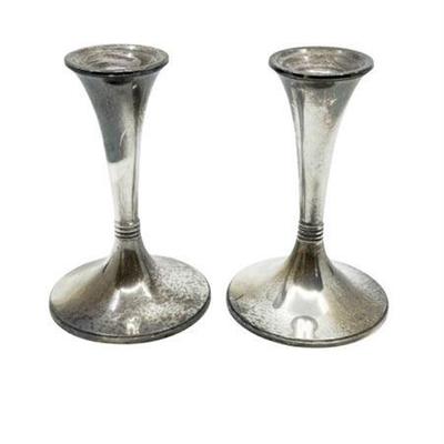 International Sterling Silver Trumpet Styled Candle Sticks