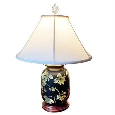 Decorator Ceramic Grape Design on Black Occasional Table Lamp