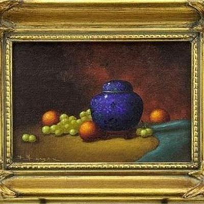 David Berger Small Original Still Life Oil On Canvas Painting