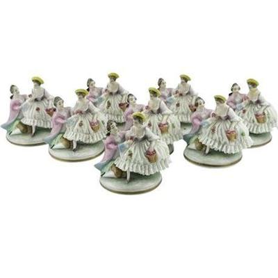 Frankenthal Wessel Porcelain Place Setting Figurines, Eight (8)