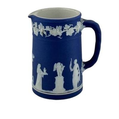 1920s Wedgwood Blue Jasperware Pitcher, Small