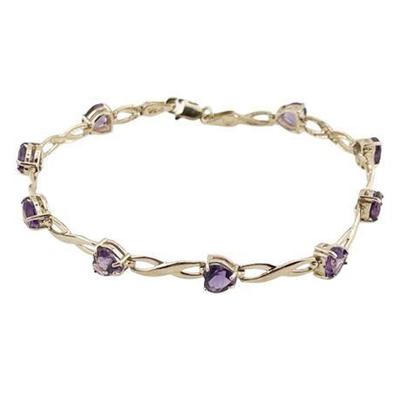 Amethyst Heart 10K Bracelet