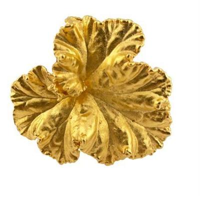 Dennis Ray Gold Geranium Leaf Pin