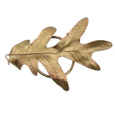 Dennis Ray Oak Leaf Metal Scarf Clip, Unmarked