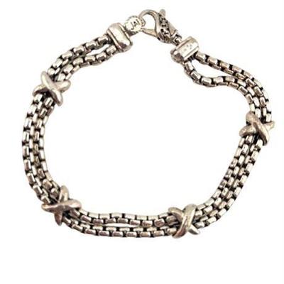 JAi Sterling Silver Double Strand "X" Bracelet
