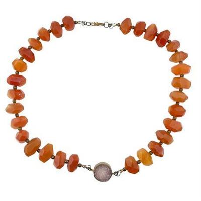 Carnelian and Amethyst Geode Necklace