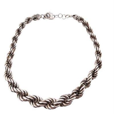 Lot 149  
Sterling Silver Graduated Rope Necklace
