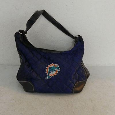 Little Earth ProFANity Miami Dolphins Quilted Hobo Purse - Strap Drop 10"