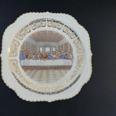 Vintage Harker Pottery 22kt Gold "Last Supper" Collectible Plate