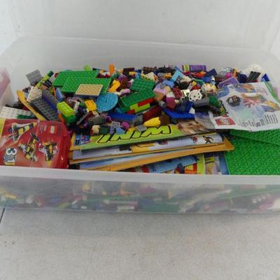 Bin of Legos - Oodles of Pieces - Bin Included