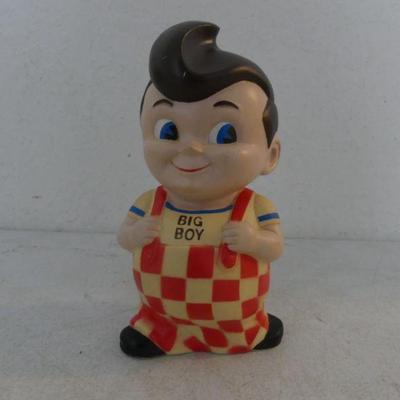 Vintage 1960s 9" Soft Plastic/Vinyl Fat Bob's Big Boy Piggy Bank