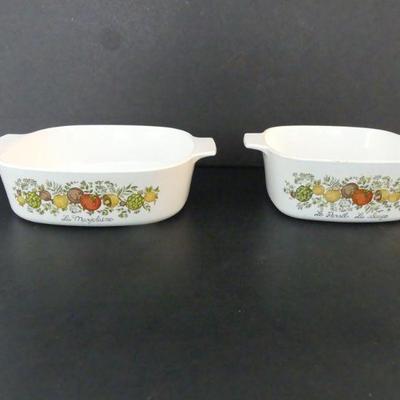 Vintage 1972-1987 Corning Ware "Spice of Life" 2-Quart (A-2-B) & 1½-Quart (A-1½-B) Bakers