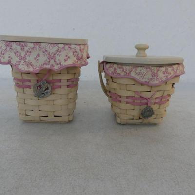 Vintage 2001 & 2004 Longaberger Horizons of Hope Baskets with Liners & Charms