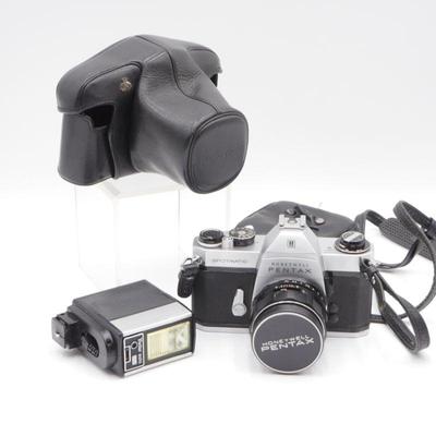 Honeywell Pentax Spotmatic SP II w/ Case & Vivitar Auto 252 Flash