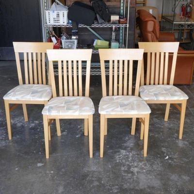 Set of 4 Scandinavian Modern Beech Dining Chairs