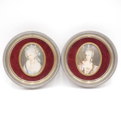 Framed Cameos Of Mrs. Chaplin & Mme. Lambert De Morigney