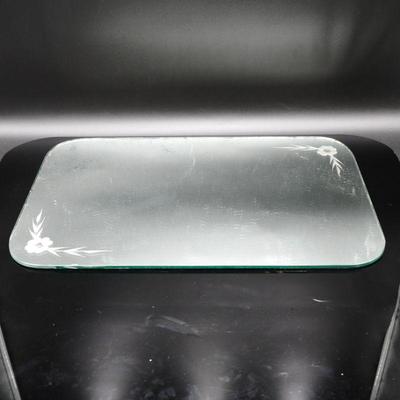 Etched Glass Mirror Tray