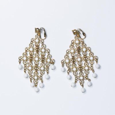 Beaded Chandelier Clip-On Earrings