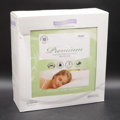 Protect-A-Bed Premium Cotton Terry Mattress Protector - Queen Size - New In Box