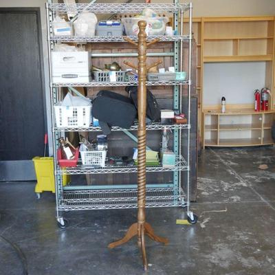 Vintage Twisted Wood Coat Rack