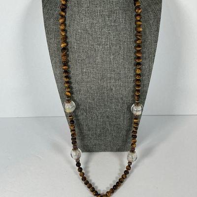 Vintage Tiger Eye /Marble Necklace