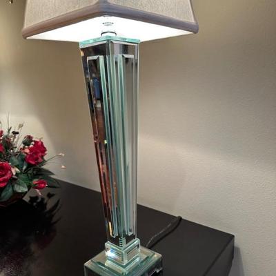 Pair of mirrored table lamps