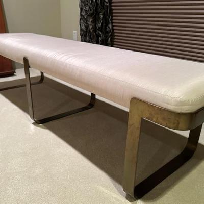 Silk top bench with brass base elements - very clean