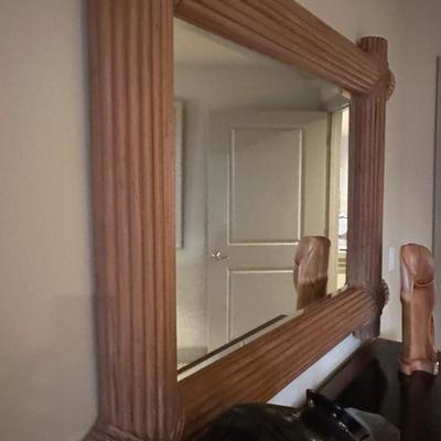 Bamboo style large mirror