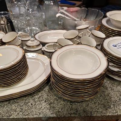 Large set of Noritake Ivory China 'Gilded Age' design