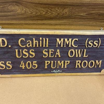 US Navy Carved Wood Sign