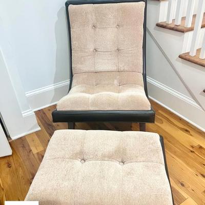 Modern side chair with footstool 