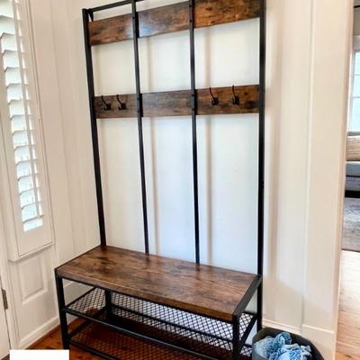 Industrial style hall tree