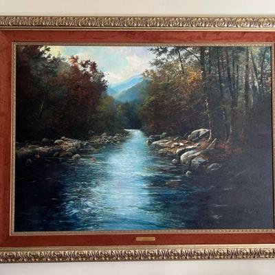 Oil painting "Autumn at Water's Edge" by Ron Williams 