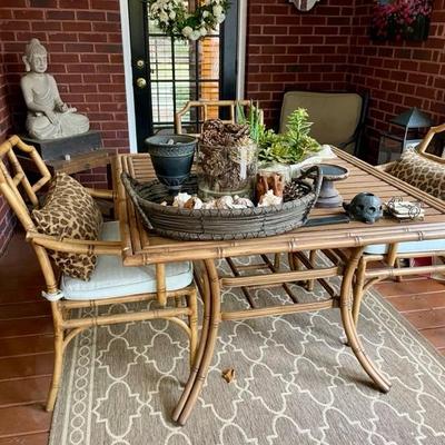 We have a wonderful collection of outdoor furniture, accessories, statues, pots, benches, a Weber grill with copper color steel case, two...