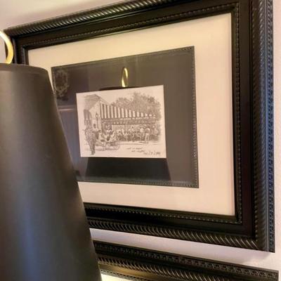 Signed artwork throughout the home