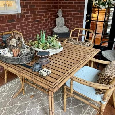 We have a wonderful collection of outdoor furniture, accessories, statues, pots, benches, a Weber grill with copper color steel case, two...
