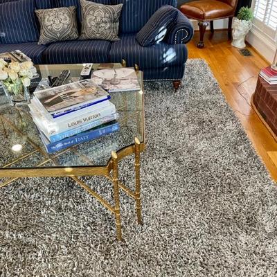Beautiful glass and gilt iron coffee table
