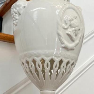 Beautiful urn white glaze