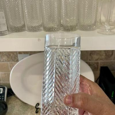 So many of Ralph Lauren Highball Houndstooth pattern glassware