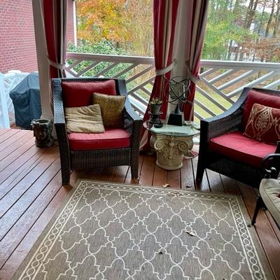 We have a wonderful collection of outdoor furniture, accessories, statues, pots, benches, a Weber grill with copper color steel case, two...