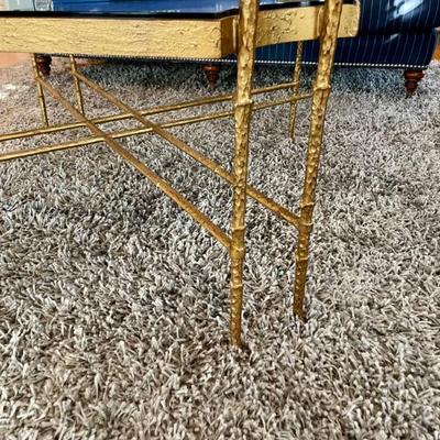 Beautiful glass and gilt iron coffee table