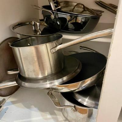 Cook service All-Clad Pots, Pans, everything you can every want and all like brand new. 