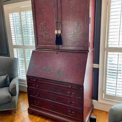 Stunning Seven Seas by Hooker Secretary that conceals flat screen TVs, its a desk as well