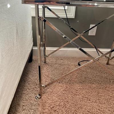 Ralph Lauren Chrome lion paw and black glass side tables, FANTASTIC