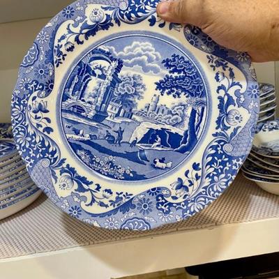 Spode Blue and White Dinner Service Italian Scenes